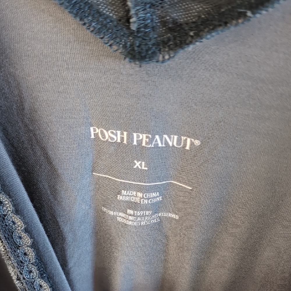 Posh Peanut Lace Trim Chemise in Blue Gray Size XL - Picture 3 of 3